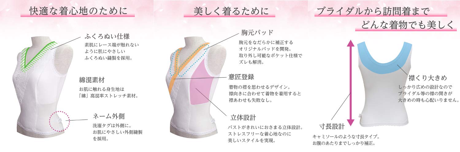Amazon.co.jp: TAMURA しとや華 和装ブラ TPT36 ホワイト S : ファッション